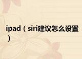 ipad（siri建議怎么設(shè)置）