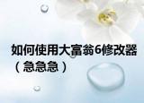 如何使用大富翁6修改器（急急急）