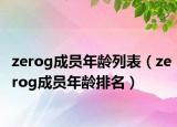 zerog成員年齡列表（zerog成員年齡排名）