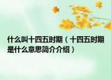 什么叫十四五時(shí)期（十四五時(shí)期是什么意思簡(jiǎn)介介紹）