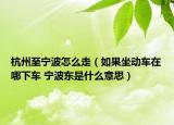 杭州至寧波怎么走（如果坐動(dòng)車在哪下車 寧波東是什么意思）