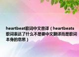 heartbeat歌詞中文音譯（heartbeats歌詞表達(dá)了什么不是要中文翻譯而是歌詞本身的意思）