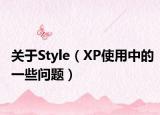 關(guān)于Style（XP使用中的一些問(wèn)題）
