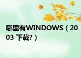 哪里有WINDOWS（2003 下載?）