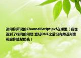 請問你所說的ChannelScript.pvf在哪里（我也遇到了相同的問題 登陸DNF之后沒有頻道列表 希望你能幫助我）