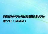 綿陽煌佳學(xué)校和成都黑珍珠學(xué)校哪個(gè)好（急急急）