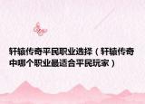 軒轅傳奇平民職業(yè)選擇（軒轅傳奇中哪個職業(yè)最適合平民玩家）