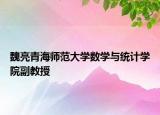 魏亮青海師范大學(xué)數(shù)學(xué)與統(tǒng)計學(xué)院副教授