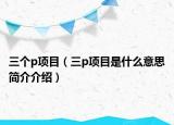 三個p項(xiàng)目（三p項(xiàng)目是什么意思簡介介紹）