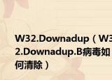 W32.Downadup（W32.Downadup.B病毒如何清除）