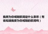 我愿為你戒煙歌詞是什么意思（有誰(shuí)知道我要為你戒煙的歌詞嗎）