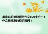 最難忘的相識瞬間作文600字初一（作文最難忘的相識瞬間）