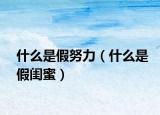 什么是假努力（什么是假閨蜜）
