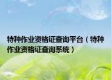 特種作業(yè)資格證查詢平臺(tái)（特種作業(yè)資格證查詢系統(tǒng)）
