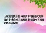 山東現(xiàn)罰款月票 持票貨車可暢通無阻詳細內(nèi)容 山東現(xiàn)罰款月票 持票貨車可暢通無阻具體介紹