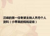 汪峰的第一任老婆主持人齊丹個人資料（小蘋果的媽媽是誰）