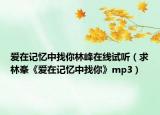 愛在記憶中找你林峰在線試聽（求林峯《愛在記憶中找你》mp3）