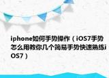 iphone如何手勢(shì)操作（iOS7手勢(shì)怎么用教你幾個(gè)簡(jiǎn)易手勢(shì)快速熟練iOS7）