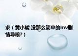 求（黃小琥 沒那么簡(jiǎn)單的mv劇情導(dǎo)糧?）