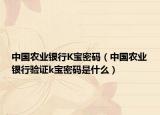 中國(guó)農(nóng)業(yè)銀行K寶密碼（中國(guó)農(nóng)業(yè)銀行驗(yàn)證k寶密碼是什么）