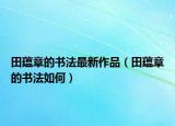 田蘊章的書法最新作品（田蘊章的書法如何）