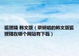 狐貍精 韓文版（蔡妍唱的韓文版狐貍精在哪個網(wǎng)站有下載）