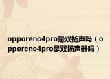 opporeno4pro是雙揚聲嗎（opporeno4pro是雙揚聲器嗎）