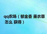 qq農(nóng)場（郁金香 薰衣草 怎么 獲得）
