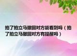 拍了拍立馬撤回對方能看到嗎（拍了拍立馬撤回對方有提醒嗎）