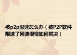 被p2p限速怎么辦（被P2P軟件限速了網速很慢如何解決）