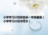 小學學習計劃安排表一年級暑假（小學學習計劃書范文）