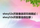 vivoy52s開發(fā)者選項無線調(diào)試（vivoy52s開發(fā)者選項在哪）