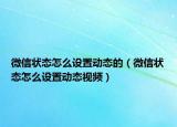 微信狀態(tài)怎么設(shè)置動態(tài)的（微信狀態(tài)怎么設(shè)置動態(tài)視頻）