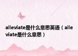 alleviate是什么意思英語（alleviate是什么意思）