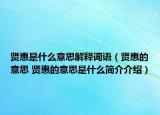 賢惠是什么意思解釋詞語（賢惠的意思 賢惠的意思是什么簡介介紹）