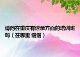 請問在重慶有速錄方面的培訓班嗎（在哪里 謝謝）