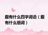 腹有什么四字詞語（腹有什么組詞）