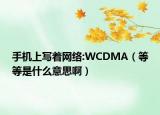 手機上寫著網(wǎng)絡:WCDMA（等等是什么意思?。? /></span></a>
                        <h2><a href=