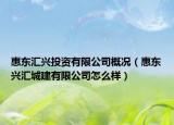 惠東匯興投資有限公司概況（惠東興匯城建有限公司怎么樣）