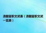 清朝官職文武表（清朝官職文武一覽表）