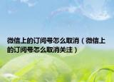 微信上的訂閱號怎么取消（微信上的訂閱號怎么取消關注）