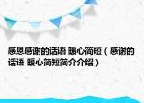 感恩感謝的話(huà)語(yǔ) 暖心簡(jiǎn)短（感謝的話(huà)語(yǔ) 暖心簡(jiǎn)短簡(jiǎn)介介紹）