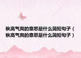秋高氣爽的意思是什么簡短句子（秋高氣爽的意思是什么簡短句子）