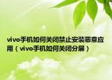 vivo手機(jī)如何關(guān)閉禁止安裝惡意應(yīng)用（vivo手機(jī)如何關(guān)閉分屏）