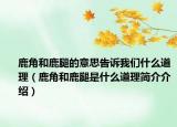 鹿角和鹿腿的意思告訴我們什么道理（鹿角和鹿腿是什么道理簡介介紹）