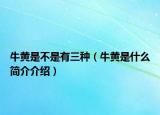 牛黃是不是有三種（牛黃是什么簡介介紹）