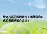 什么方式的游泳最快（哪種游泳方式游得最快簡(jiǎn)介介紹）