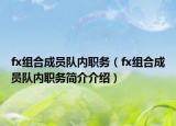 fx組合成員隊內職務（fx組合成員隊內職務簡介介紹）