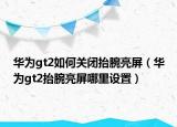 華為gt2如何關(guān)閉抬腕亮屏（華為gt2抬腕亮屏哪里設(shè)置）