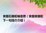 食煙石駱駝啥意思（食煙食駱駝下一句簡介介紹）